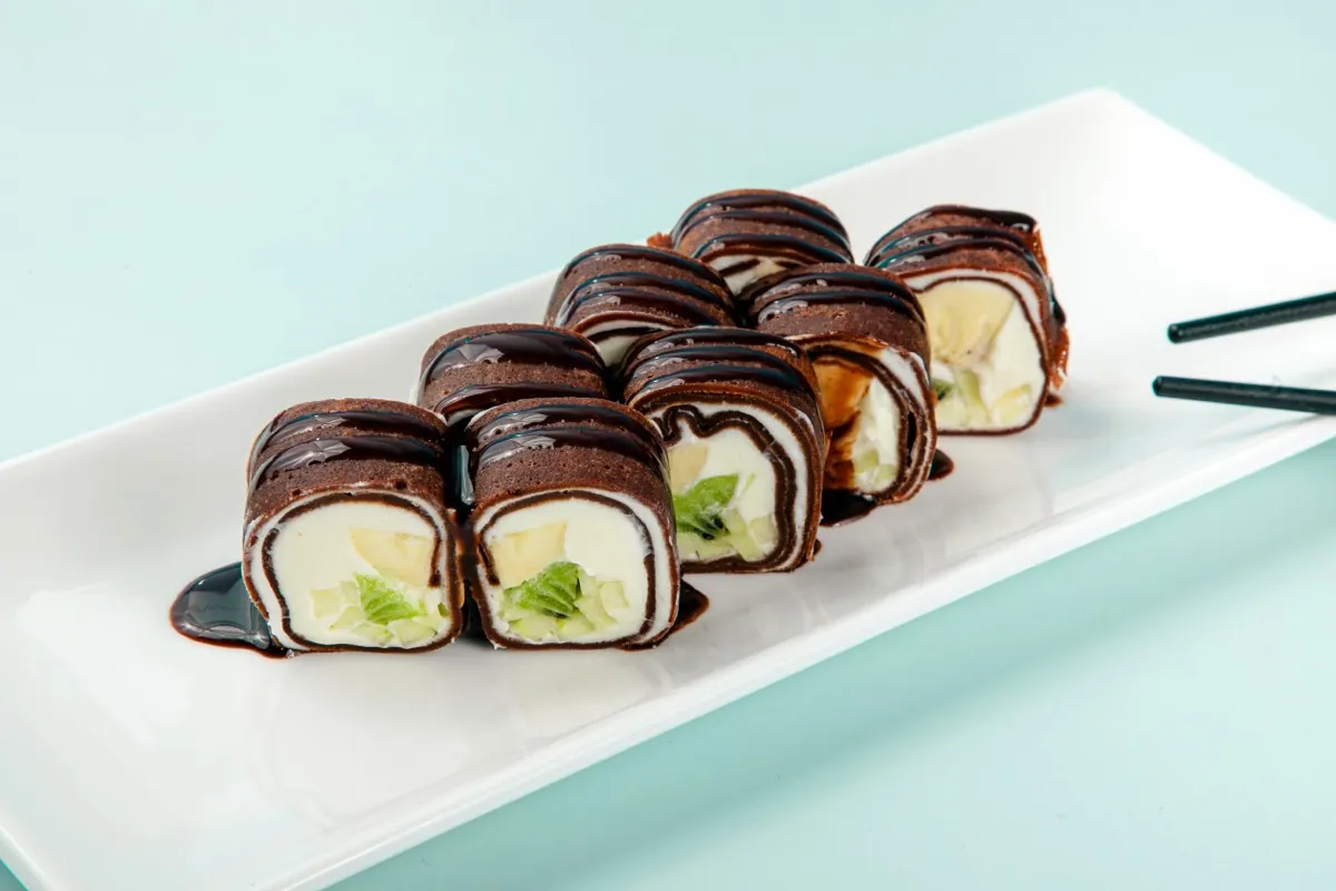 Chocolate crepe roll