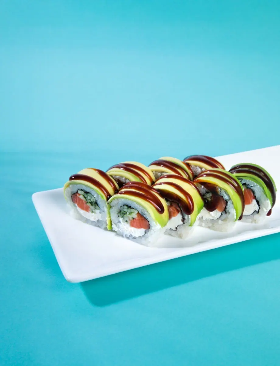 Salmon in tender avocado